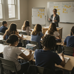 Teacher teaching a class