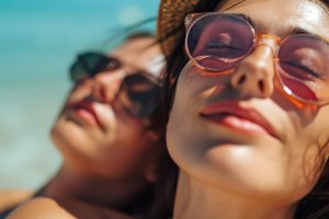 two-women enjoying the sun